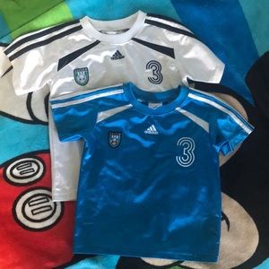Boys Adidas soccer shirts
